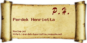 Perdek Henrietta névjegykártya